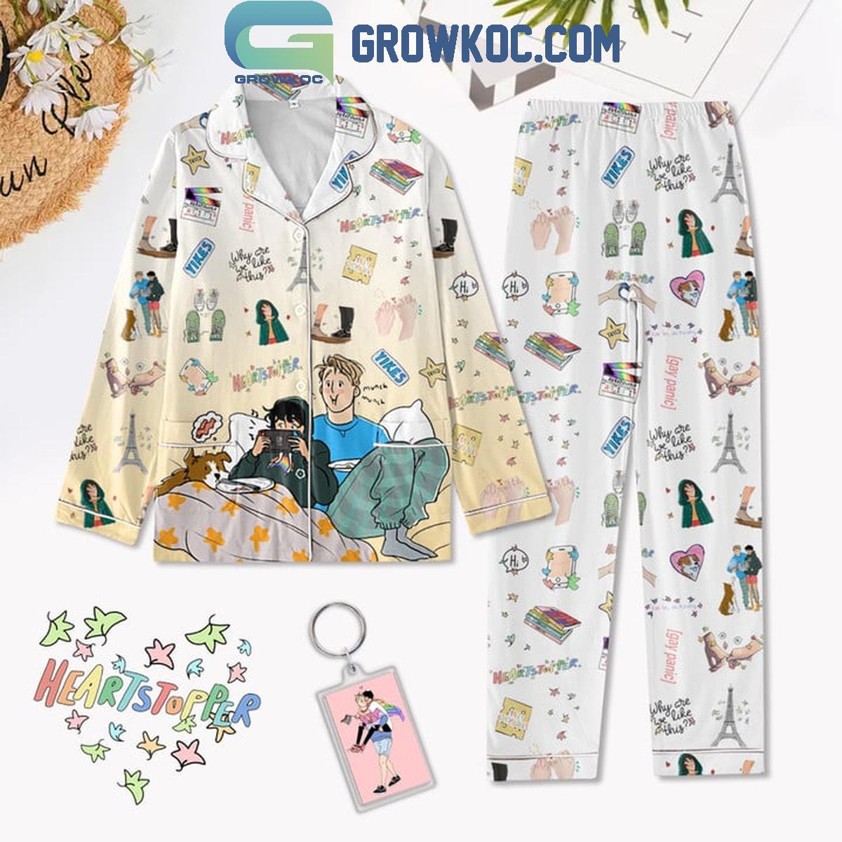 Heartstopper Why Are We Like This Christmas Polyester Pajamas Set Yellow 1 bdMdx