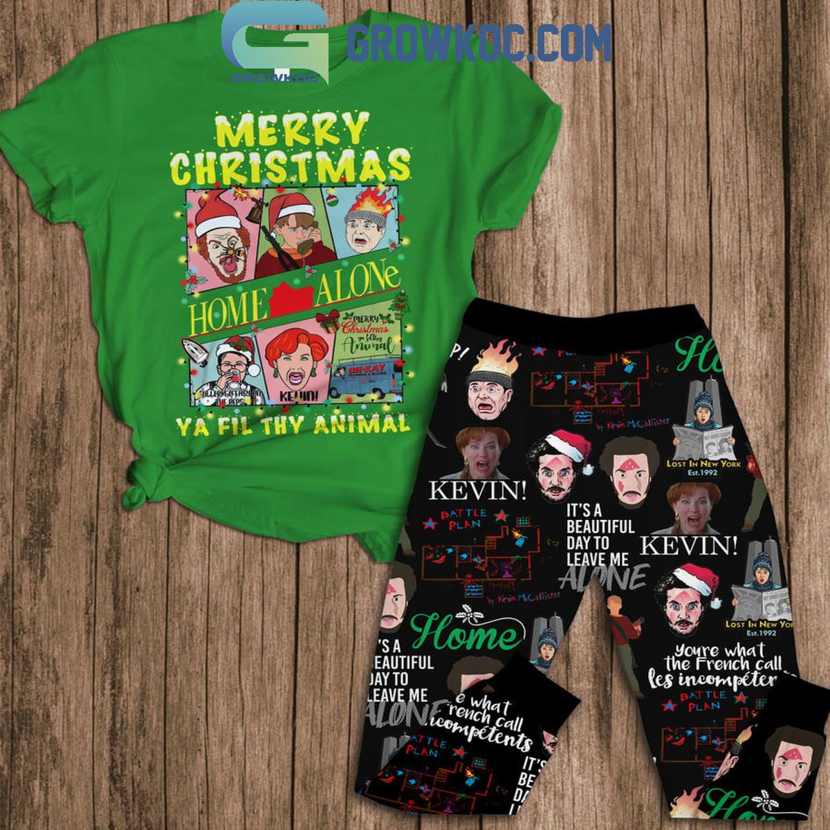 Home Alone With Filthy Animals Christmas Fleece Pajamas Set 1 FozVk