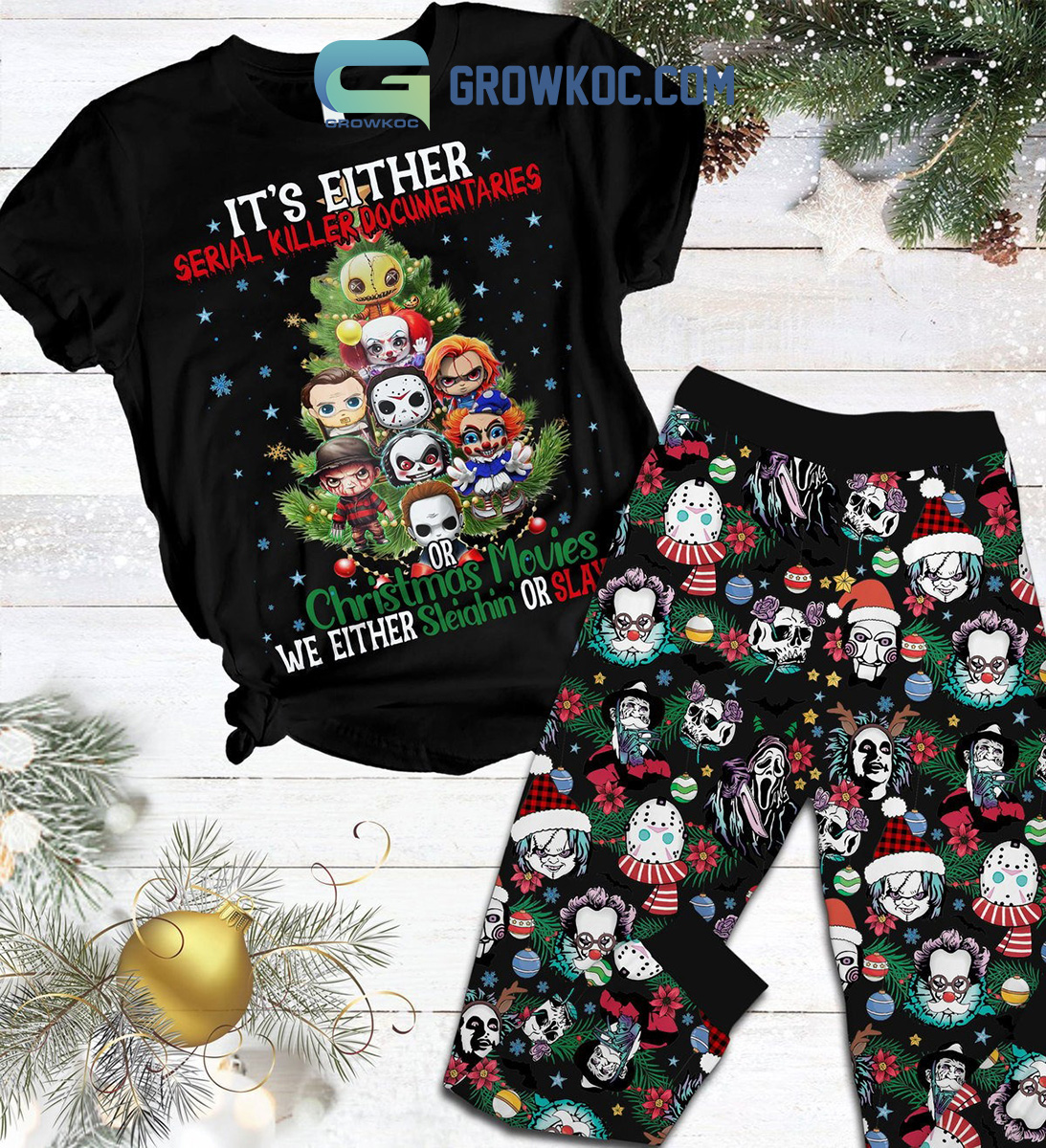 Its Either Serial Killer Documentaries Christmas Movies We Either Sleighin Or Slayin Pajamas Set2B1 sIHRA Its Either Serial Killer Documentaries Christmas Movies We Either Sleighin Or Slayin Pajamas Set2B1 sIHRA