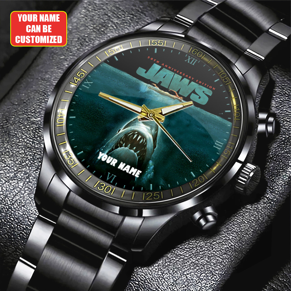 Jaws 50th anniversary Black Stainless Steel Watch GNE3461