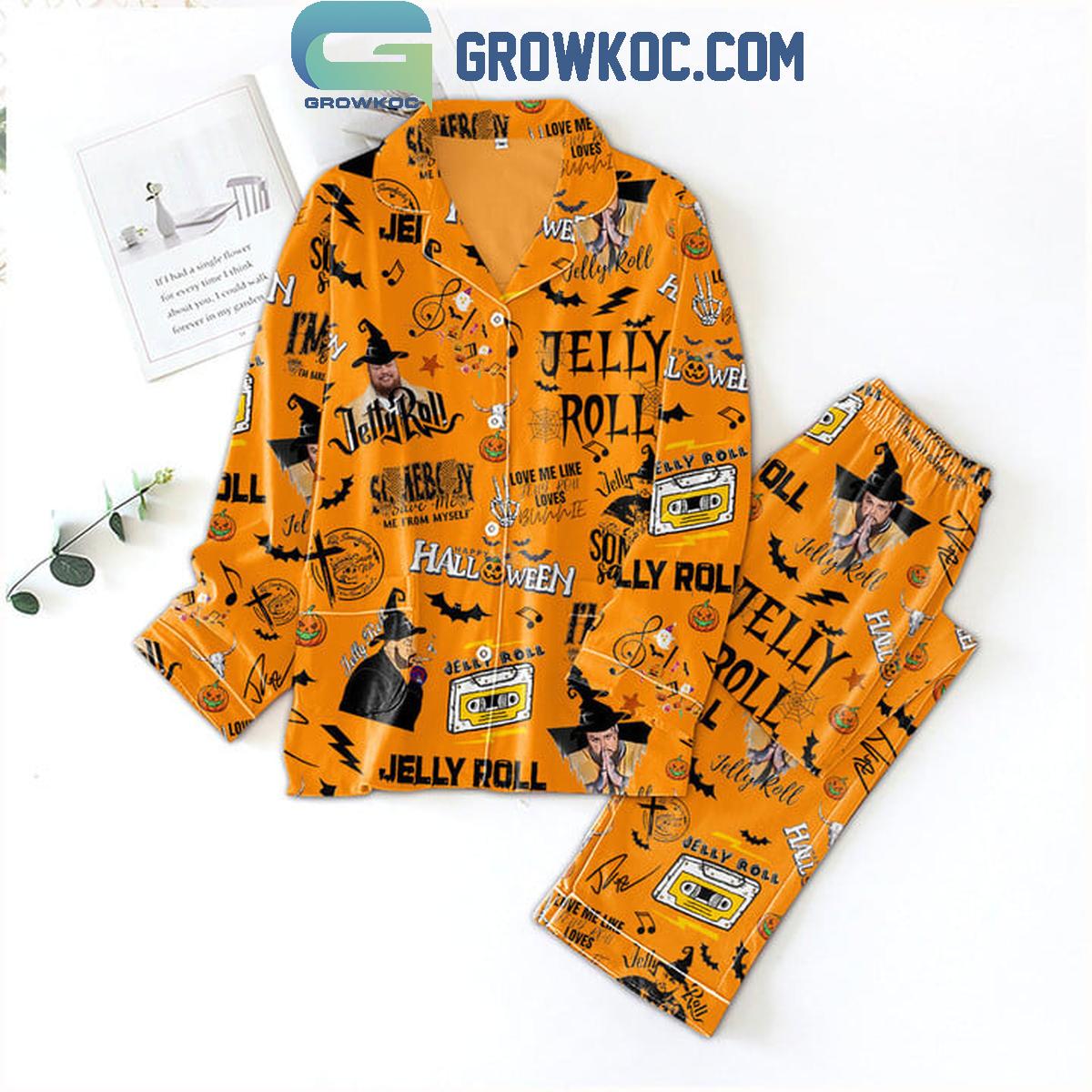 Jelly Roll Save Me From Halloween Polyester Pajamas Set Orange 1 a86nG