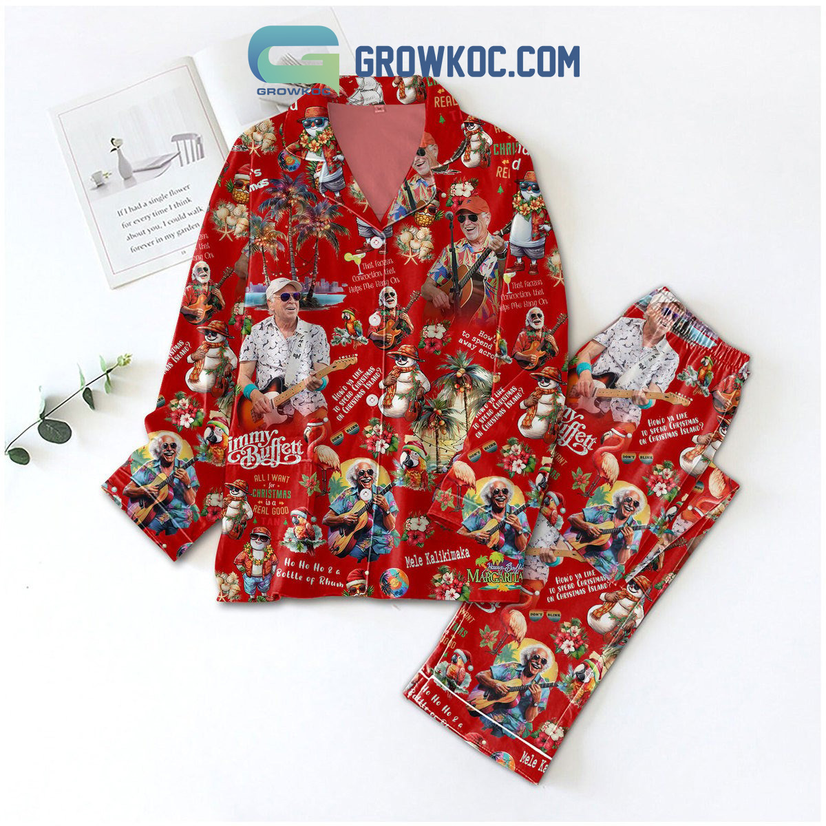 Jimmy Buffett All I Want For Christmas Is A Real Good Pajamas Set2B1 KsoTZ