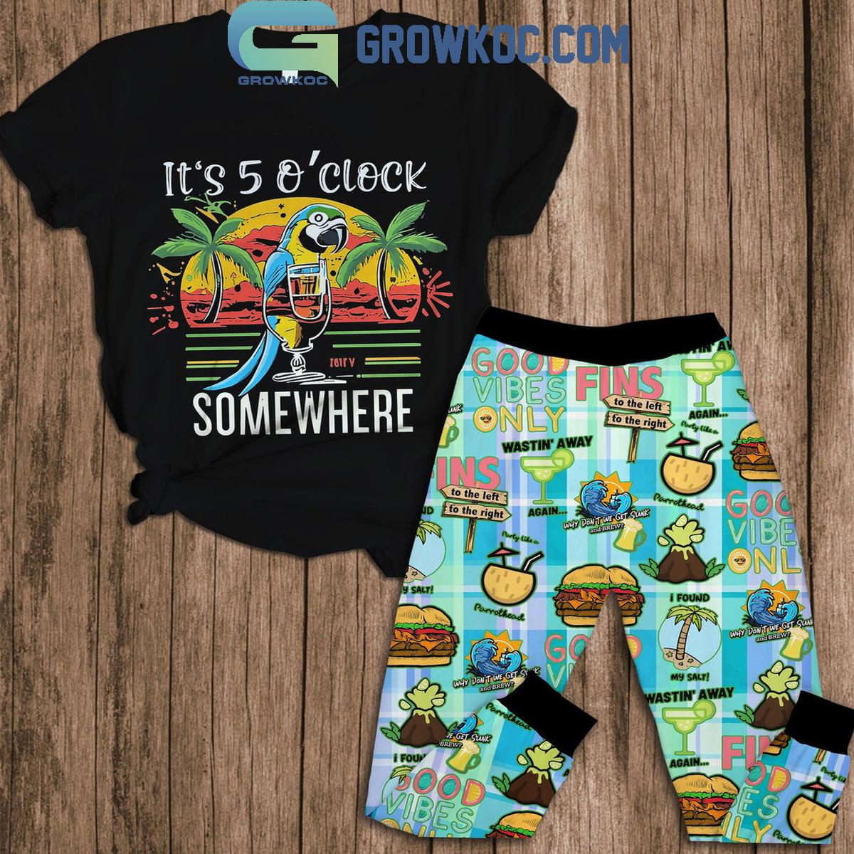 Jimmy Buffett Why DonE28099t We Get Suck And Brew Fleece Pajamas Set 1 KcWv2