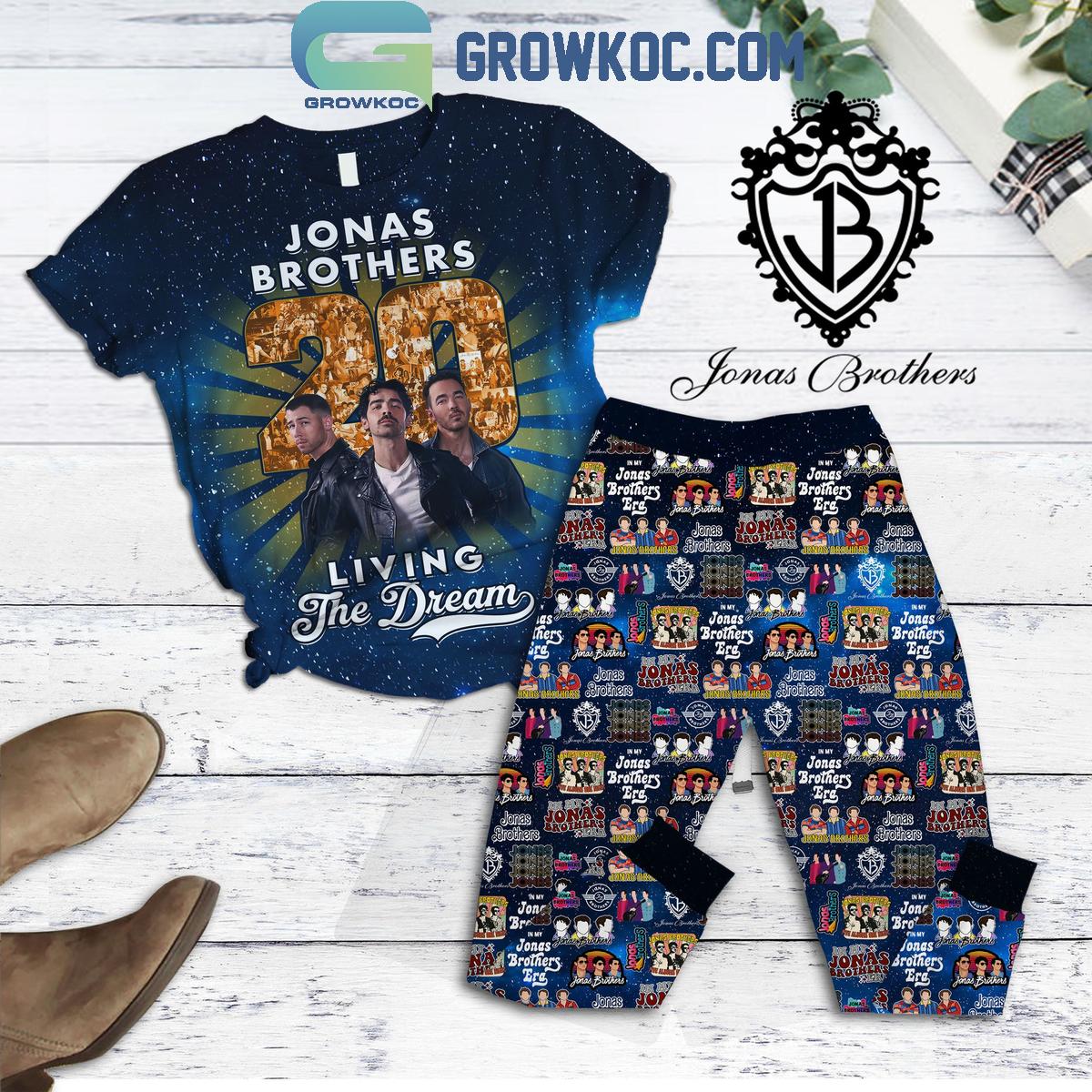 Jonas Brothers 20 Years Living The Dream Tour Pajamas Set 1 SI0Ze