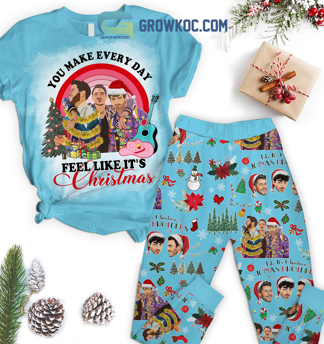 Jonas Brothers You Make Every Day Feel Like Its Christmas Pajamas Set2B1 0ZZSr Jonas Brothers You Make Every Day Feel Like Its Christmas Pajamas Set2B1 0ZZSr