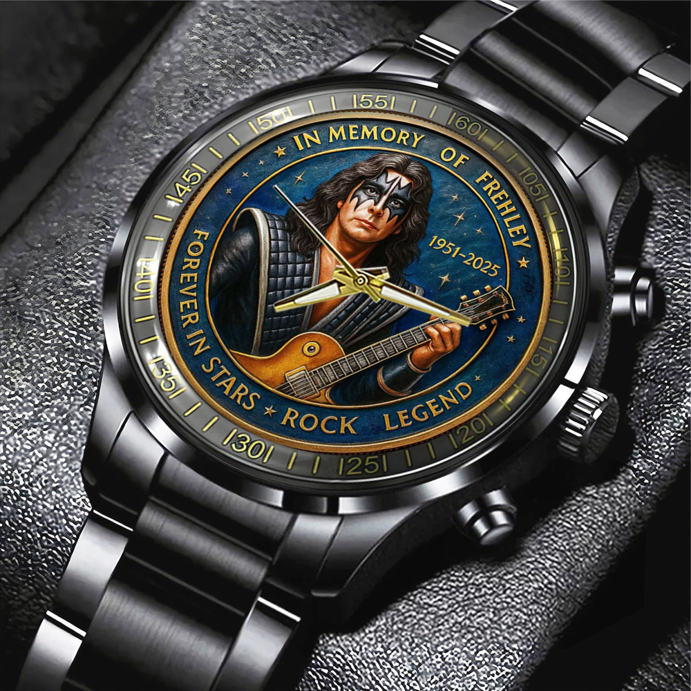 KISS x Ace Frehley Black Stainless Steel Watch MAITM13466