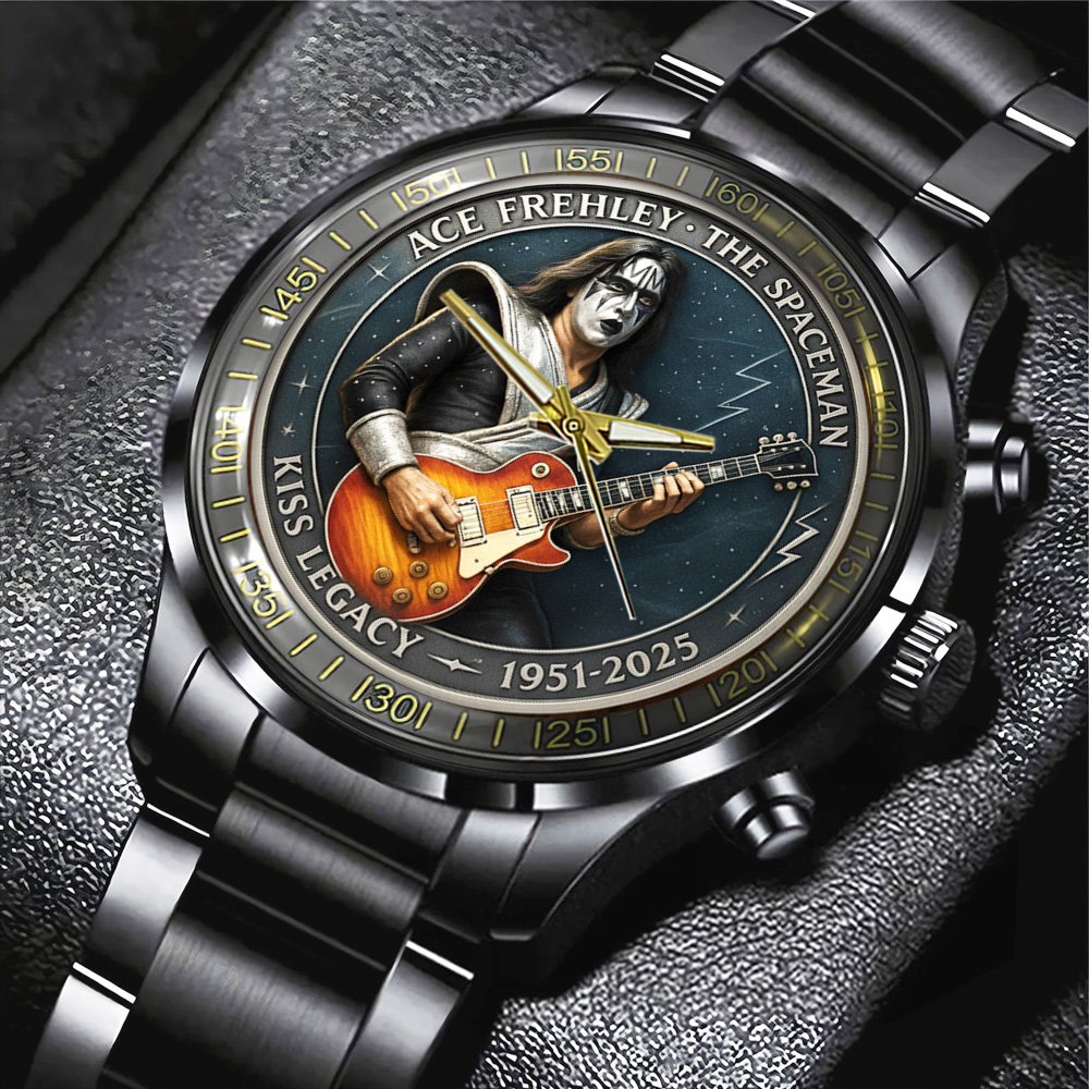 KISS x Ace Frehley Black Stainless Steel Watch MAITM13468