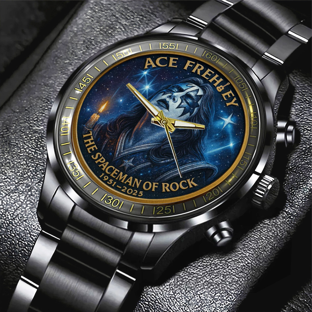 KISS x Ace Frehley Black Stainless Steel Watch MAITM13472