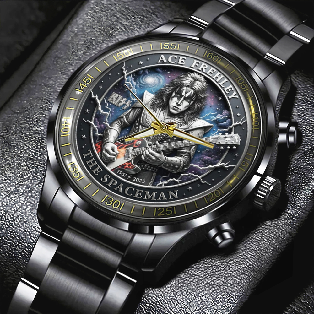 KISS x Ace Frehley Black Stainless Steel Watch MAITM13483