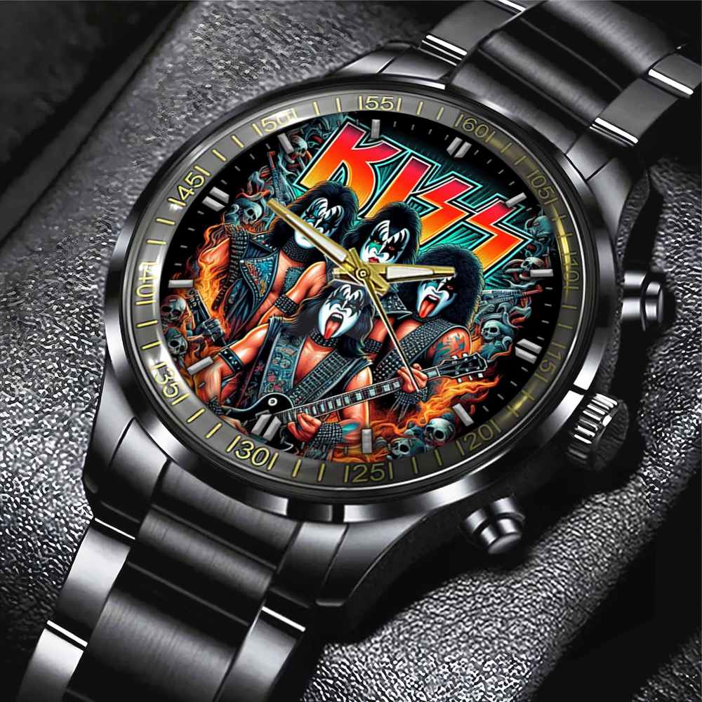 KISS Black Stainless Steel Watch GNE671 1