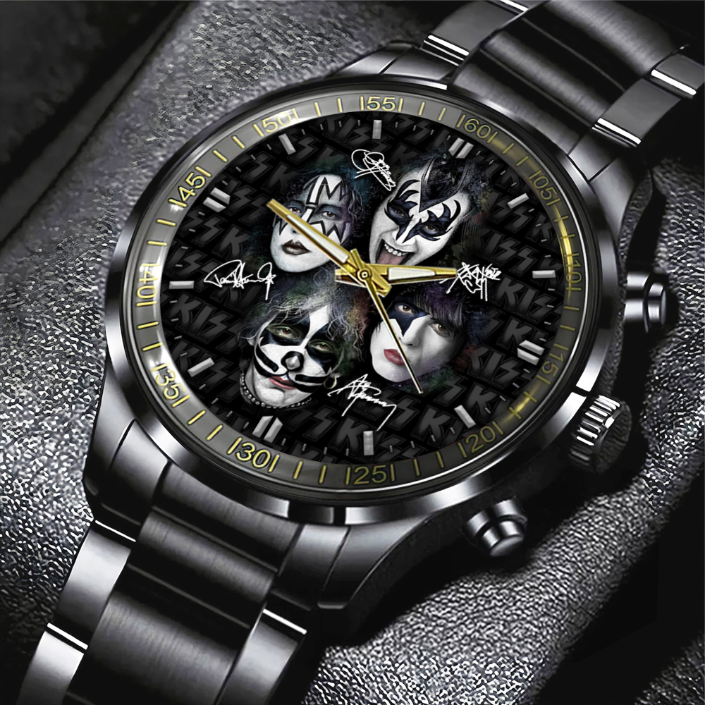 KISS Black Stainless Steel Watch GNE672 1