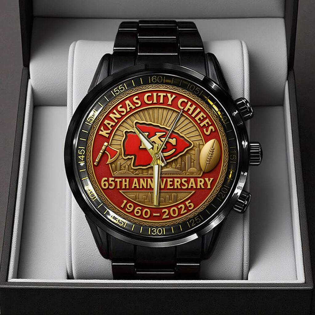 Kansas City Chiefs 65th Anniversary 2025 Black Stainless Steel Watch TANTN16494 mk1 1024x1024 1