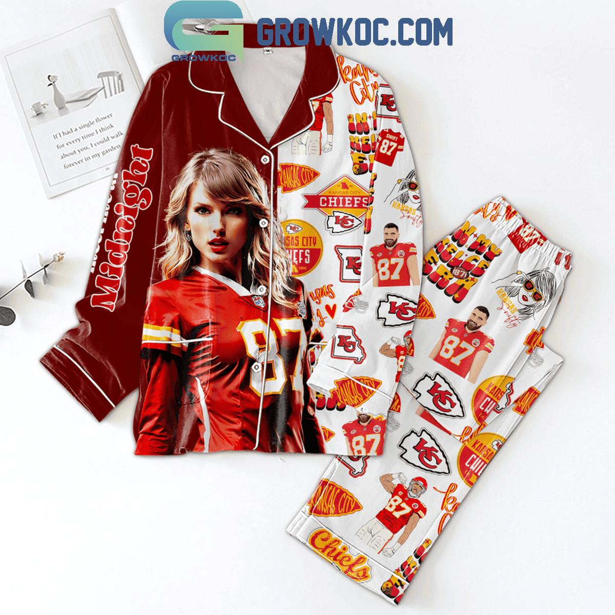 Kansas City Chiefs Taylor Swift Midnight Polyester Pajamas Set 1 720ib