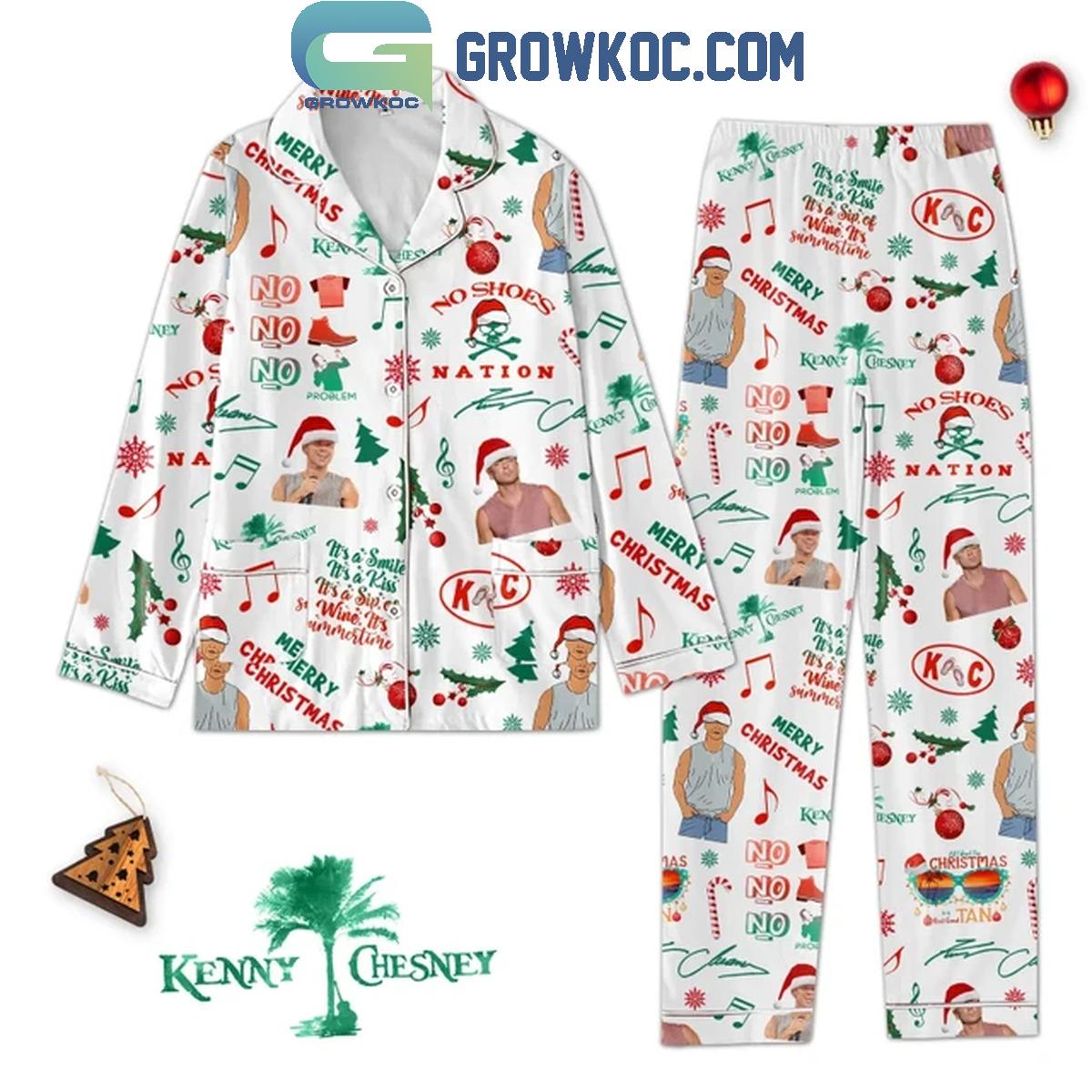 Kenny Chesney Merry No Shoes Nation Christmas Polyester Pajamas Set 1 ARYv5