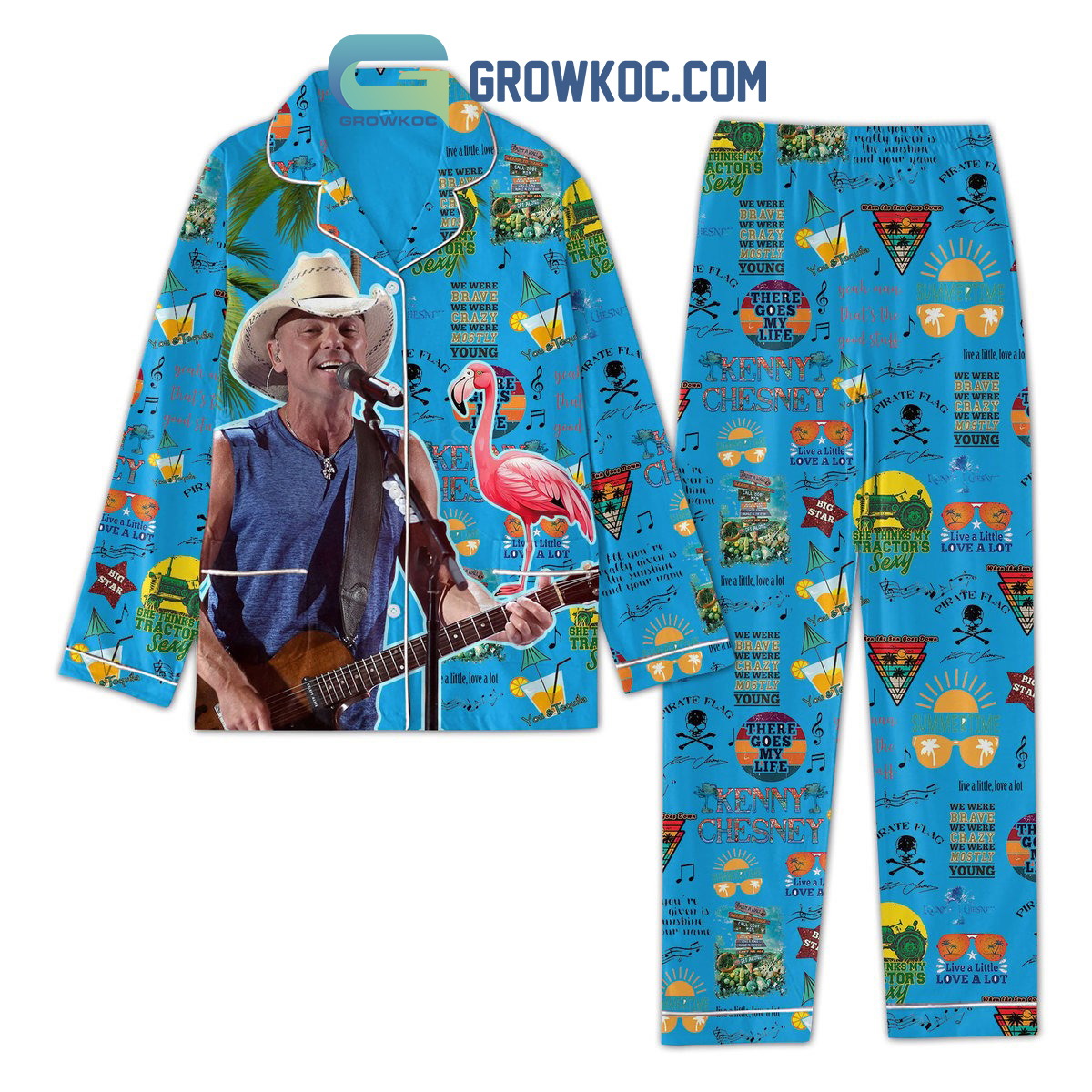 Kenny Chesney There Goes My Life Polyester Pajamas Set2B1 C9TKT