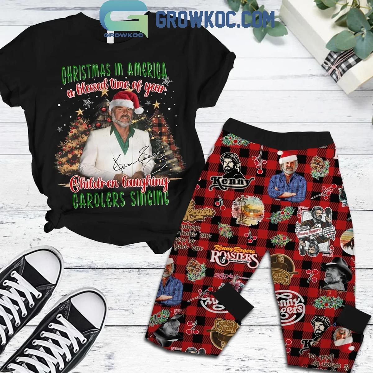 Kenny Rogers Christmas In America A Bless 2024 Fleece Pajamas Set 1 tsz8k