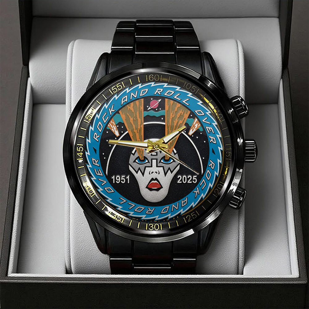 Kiss x Ace Frehley Black Stainless Steel Watch TANTN17567