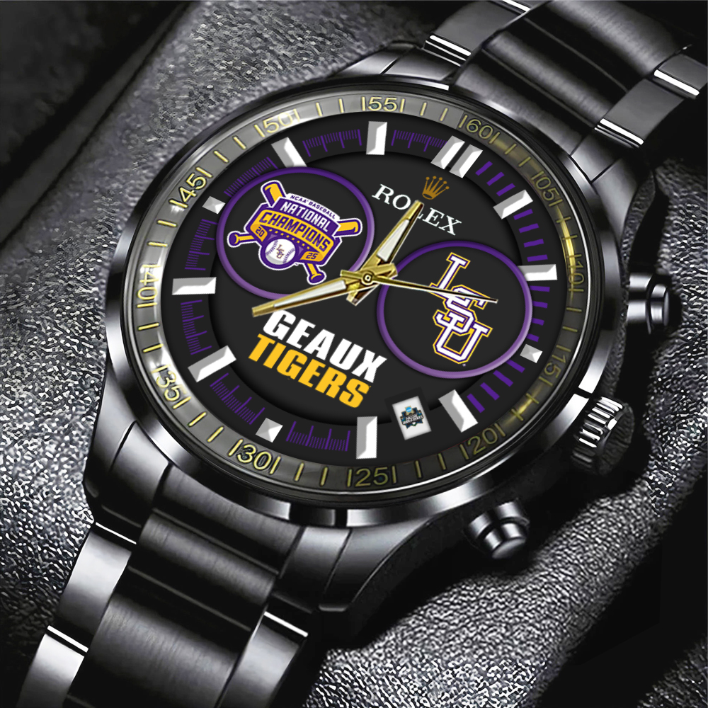 LSU Tigers Baseball x Rolex Black Stainless Steel Watch MAITM11846