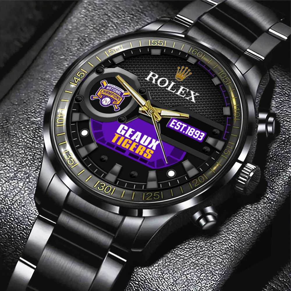 LSU Tigers Baseball x Rolex Black Stainless Steel Watch MAITM11899
