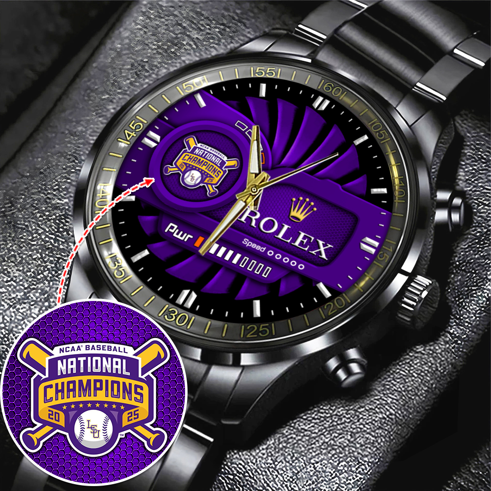 LSU Tigers Baseball x Rolex Black Stainless Steel Watch MAITM12012