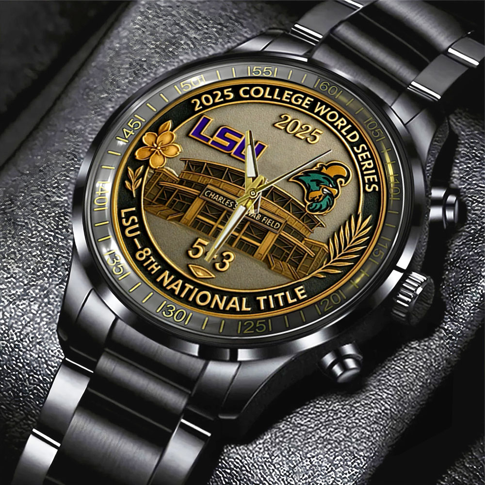 LSU Tigers Black Stainless Steel Watch HOATT11751
