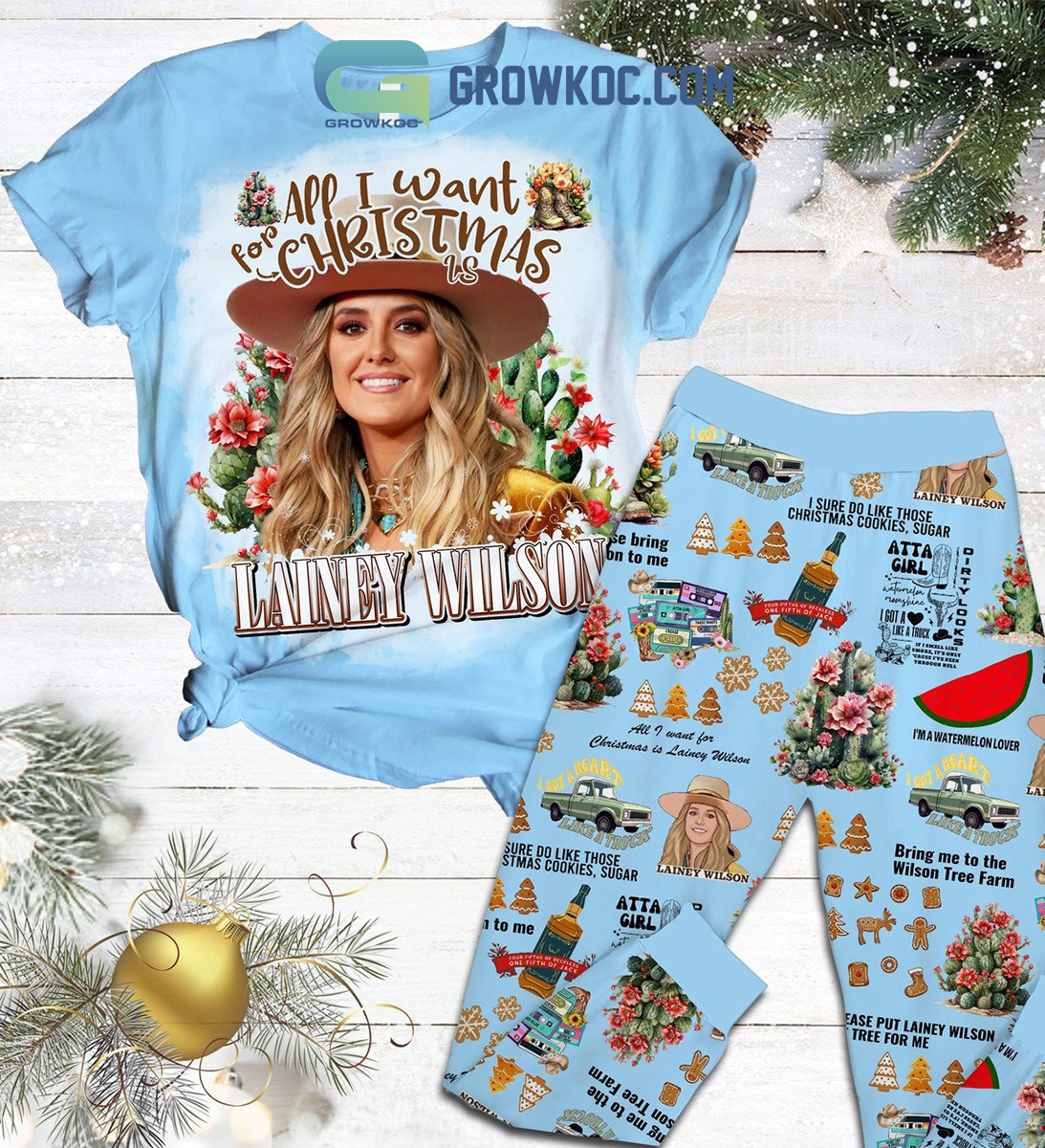 Lainey Wilson All I Want For Christmas Is Lainey Wilson Bring Me To The Wilson Tree Farm Im A Watermelon Lover Holidays Winter Fleece Pajama Sets2B1 jam4F Lainey Wilson All I Want For Christmas Is Lainey Wilson Bring Me To The Wilson Tree Farm Im A Watermelon Lover Holidays Winter Fleece Pajama Sets2B1 jam4F