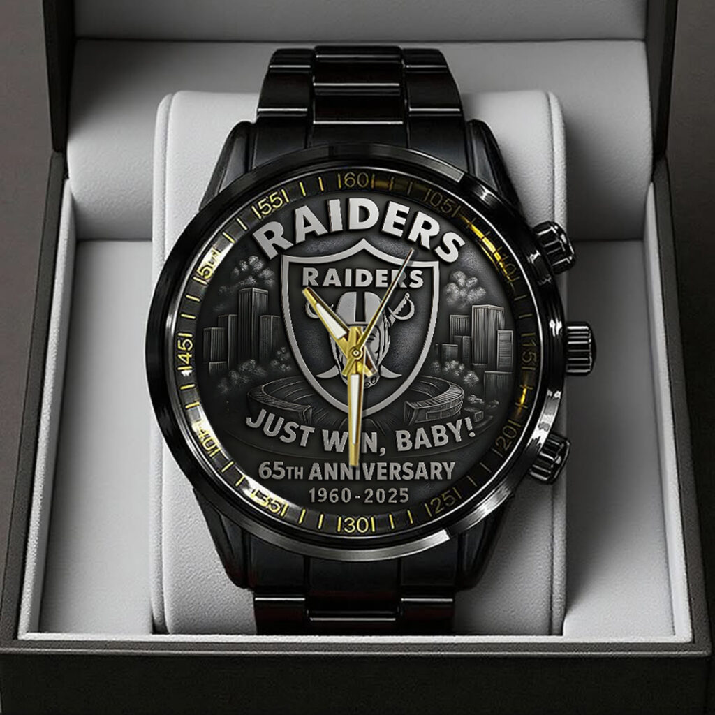 Las Vegas Raiders 65th Anniversary 2025 Black Stainless Steel Watch TANTN16143 mk1 1024x1024 1