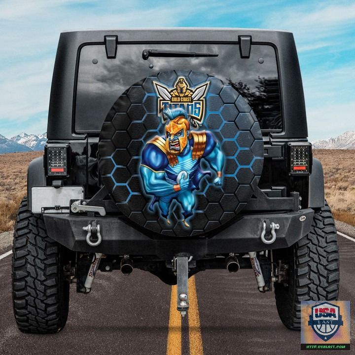 LgrPhoml BDT270522 08xxxGold Coast Titans NRL Mascot Spare Tire Cover