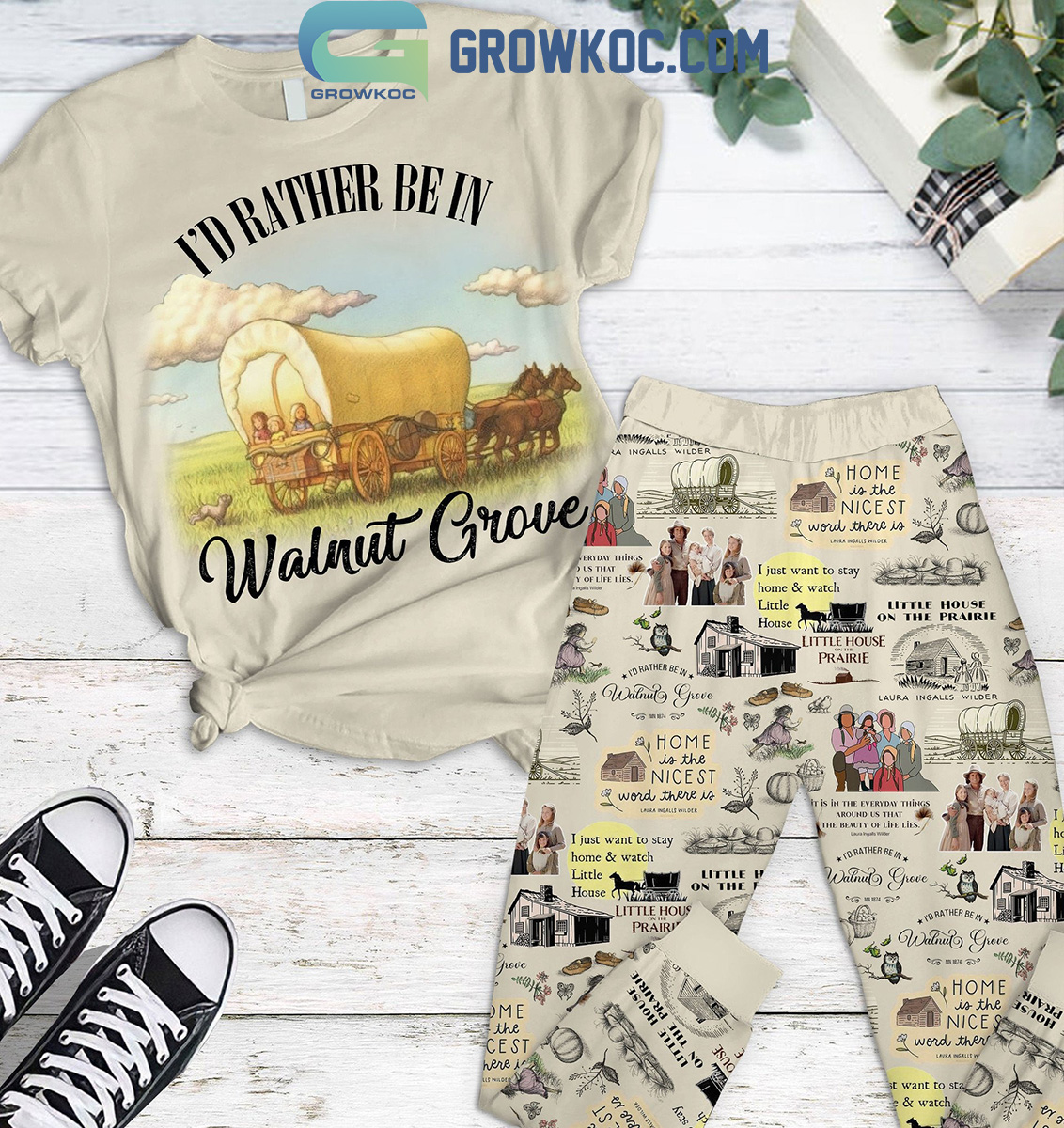 Little House On The Prairie Id Rather Be In Walnut Grove Fleece Pajamas Set2B1 CSQoQ Little House On The Prairie Id Rather Be In Walnut Grove Fleece Pajamas Set2B1 CSQoQ