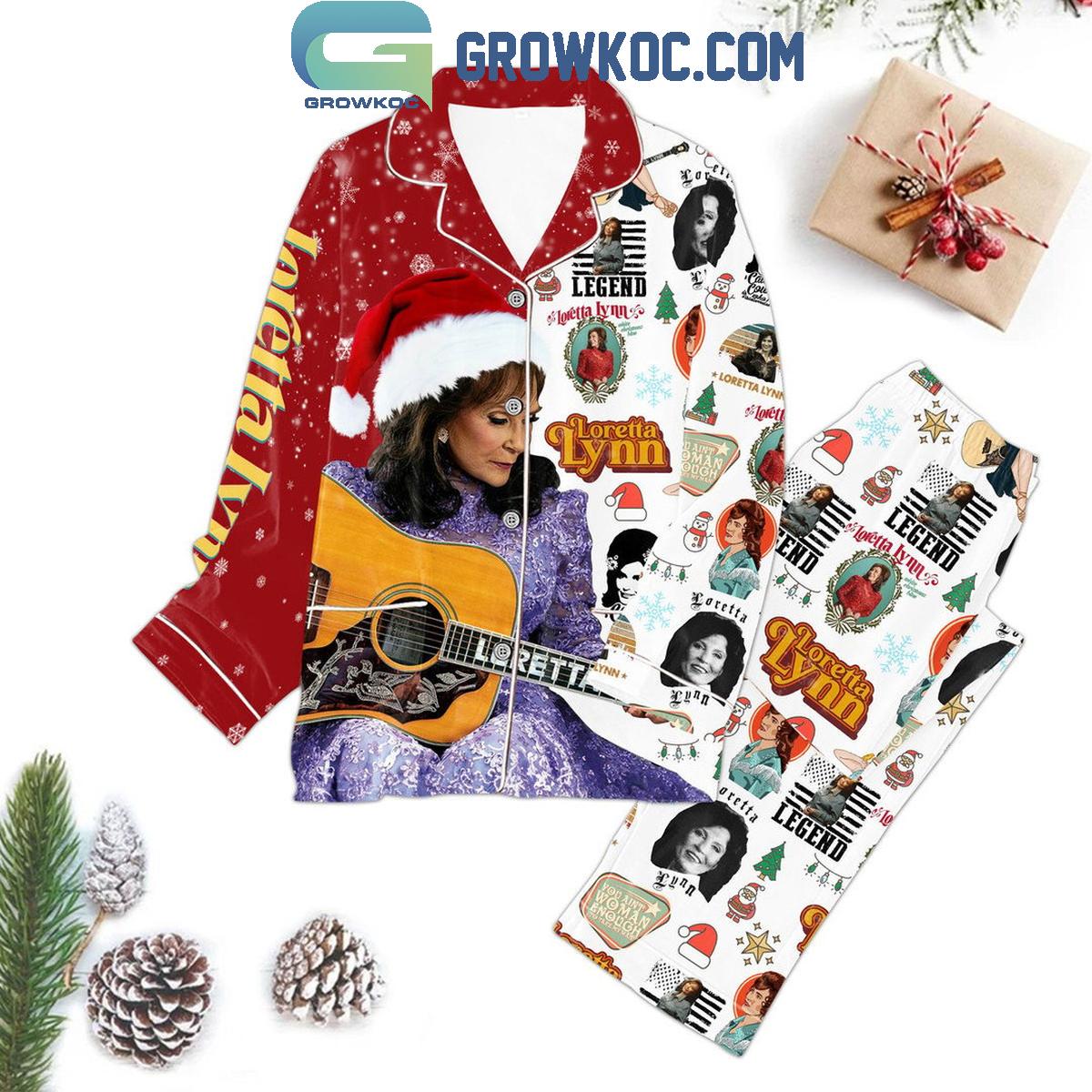 Loretta Lynn You Aint Woman Enough To Take My Man Christmas Polyester Pajamas Set 1 gWsfe