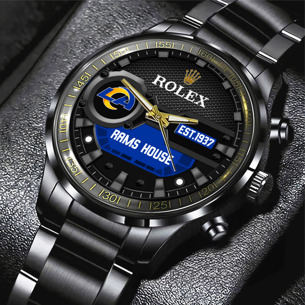 Los Angeles Rams Rolex Black Stainless Steel Watch MAITM13213 1