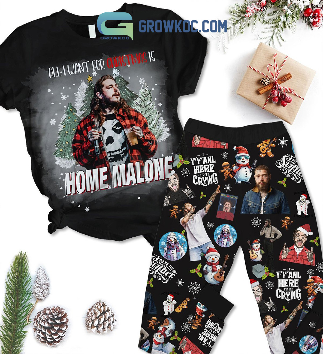 Malone All I Want For Christmas Is Home Malone If YAll Here Id Be Crying Holidays Winter Fleece Pajama Sets Black Design2B1 ai36P Malone All I Want For Christmas Is Home Malone If YAll Here Id Be Crying Holidays Winter Fleece Pajama Sets Black Design2B1 ai36P