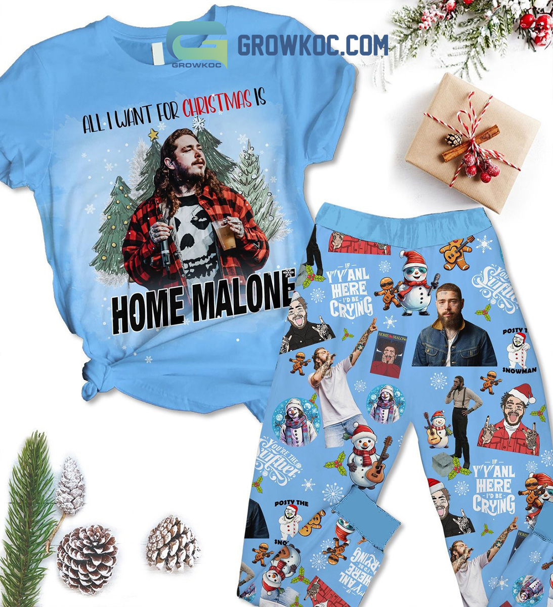 Malone If YAll Here Id Be Crying All I Want For Christmas Is Home Malone Blue Edition Holidays Winter Fleece Pajama Sets2B1 p9PJ1 Malone If YAll Here Id Be Crying All I Want For Christmas Is Home Malone Blue Edition Holidays Winter Fleece Pajama Sets2B1 p9PJ1