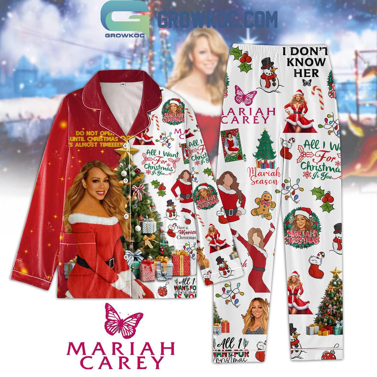 Mariah Carey Do Not Open Until Christmas Almost Time Polyester Pajamas Set 1 bkLqU