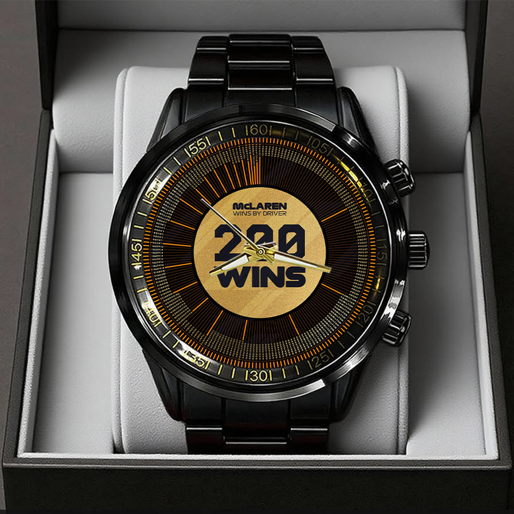 McLaren Formula 1 Team 200 WINS Black Stainless Steel Watch TANTN17393