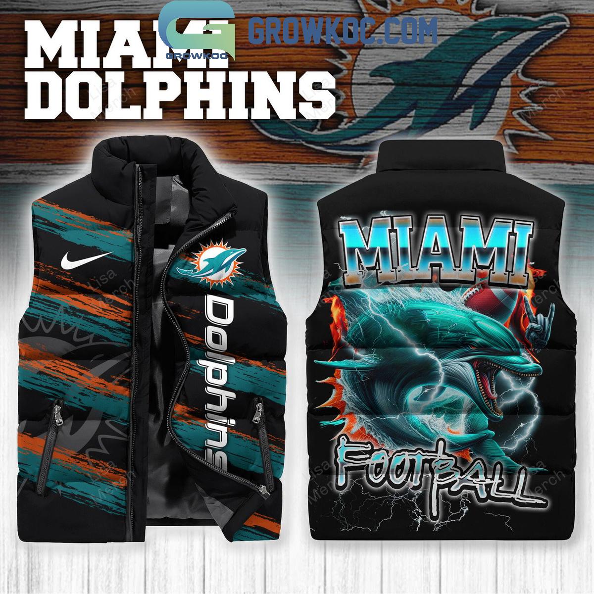 Miami Dolphins Football 2024 Sleeveless Puffer Jacket 1 0PTMC