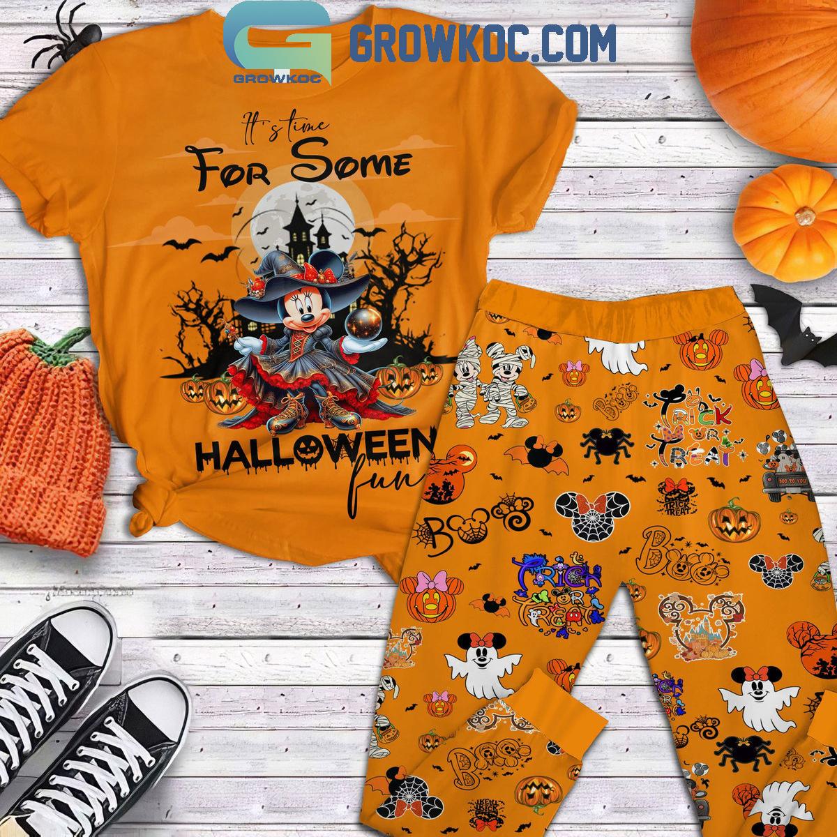 Mickey Mouse ItE28099s Time For Some Halloween Fun Fleece Pajamas Set 1 FJ5aC