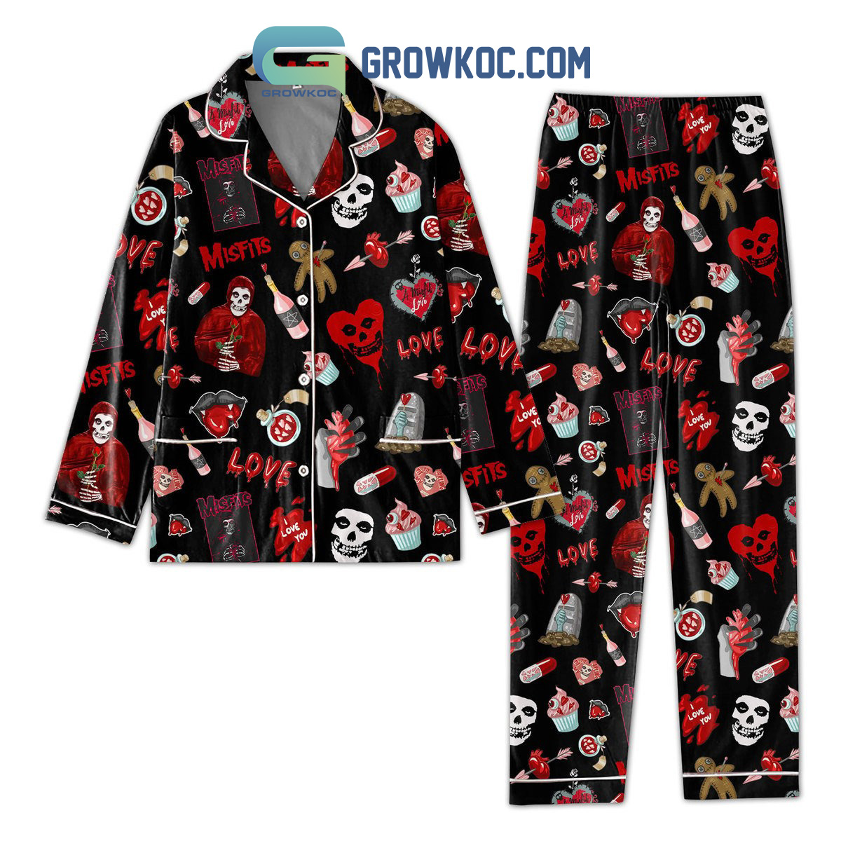 Misfits I Love You Polyester Pajamas Set2B1 KxKiM