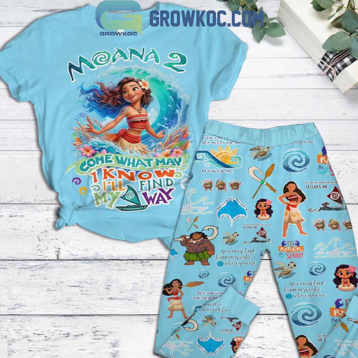 Moana 2 Come What May I Know Ill Find My Way Fleece Pajamas Set 1 dNmlV