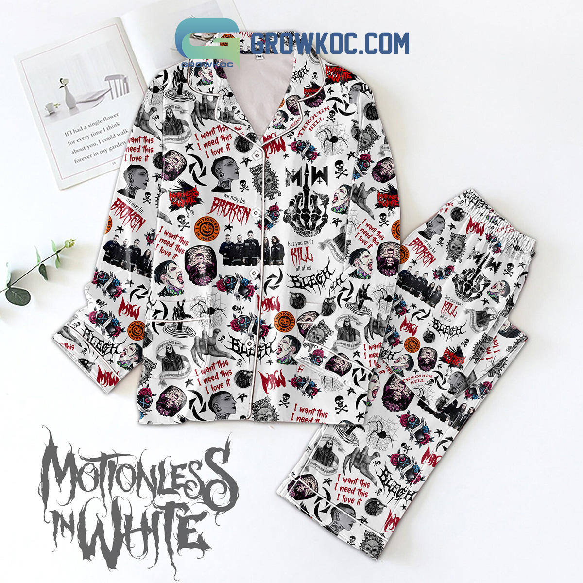 Motionless In White I Want This I Need This I Love It Pajamas Set2B1 mNdxY