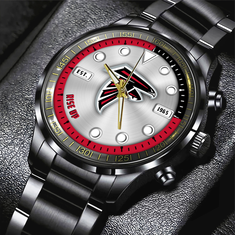 NFL Atlanta Falcons Black Stainless Steel Watch Collection HOATT12933