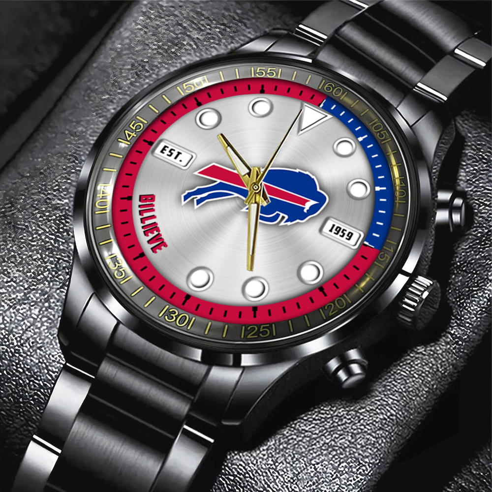 NFL Buffalo Bills Black Stainless Steel Watch Collection HOATT12935