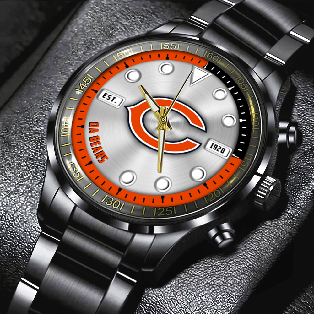 NFL Chicago Bears Black Stainless Steel Watch Collection HOATT12937