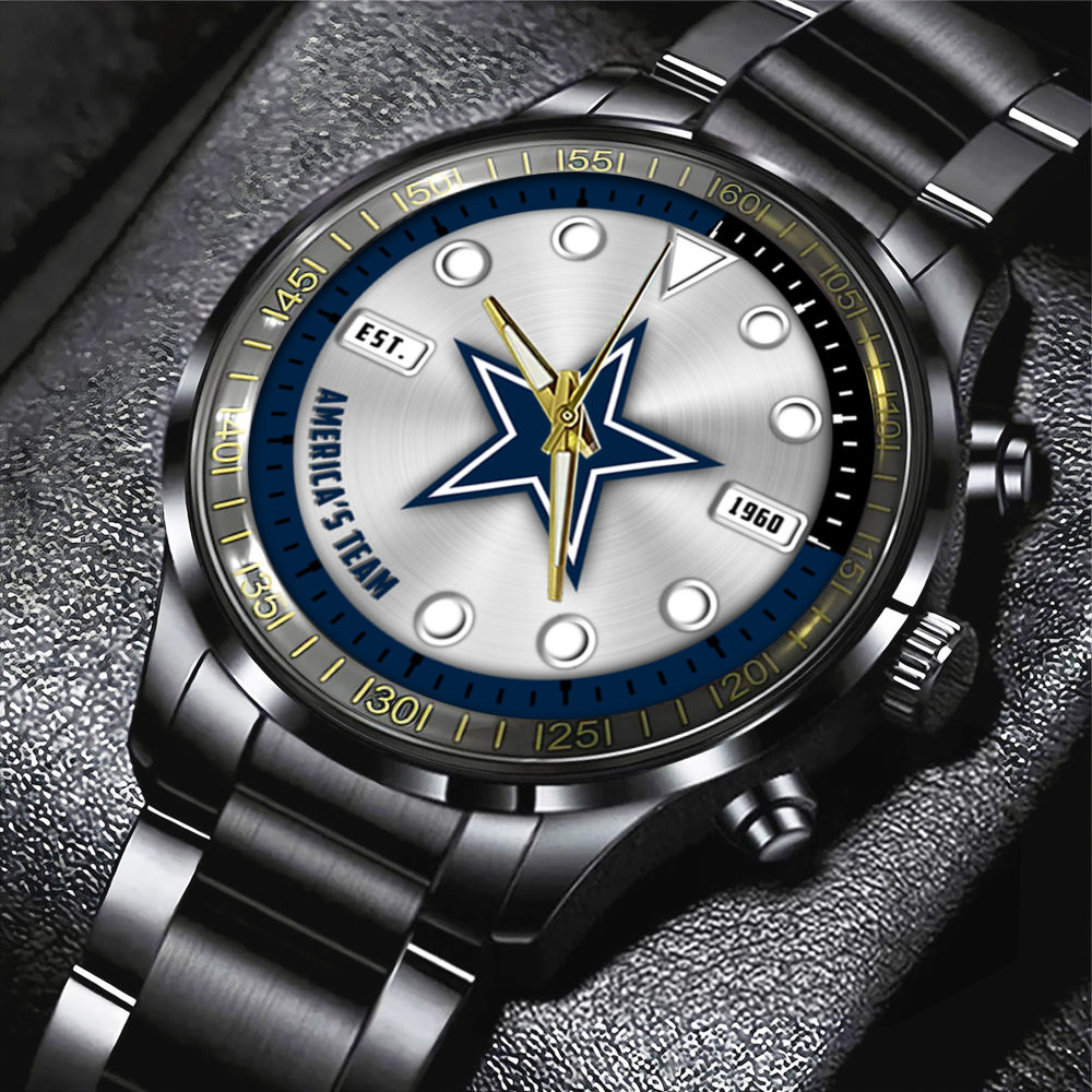 NFL Dallas Cowboys Black Stainless Steel Watch Collection HOATT12940