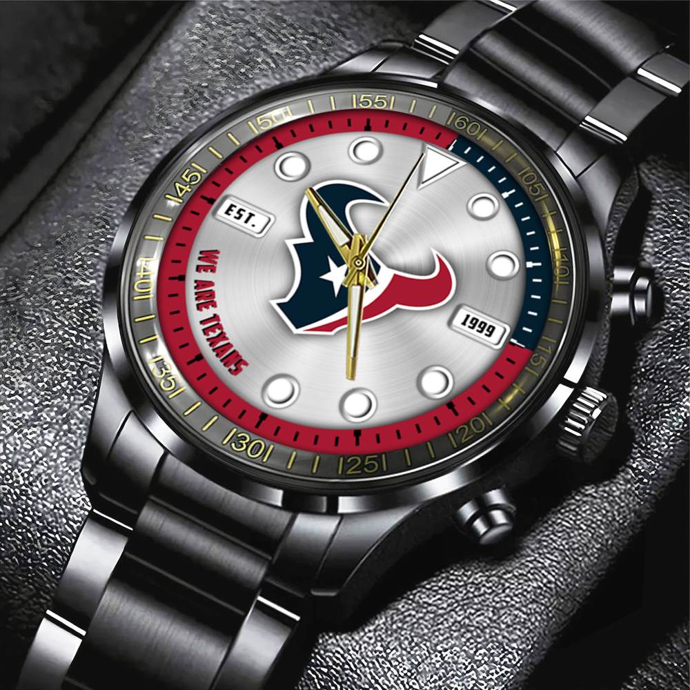 NFL Houston Texans Black Stainless Steel Watch Collection HOATT12944