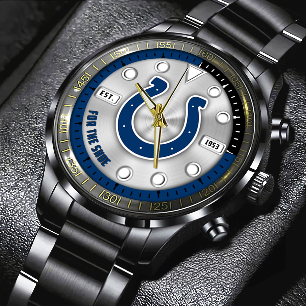 NFL Indianapolis Colts Black Stainless Steel Watch Collection HOATT12945