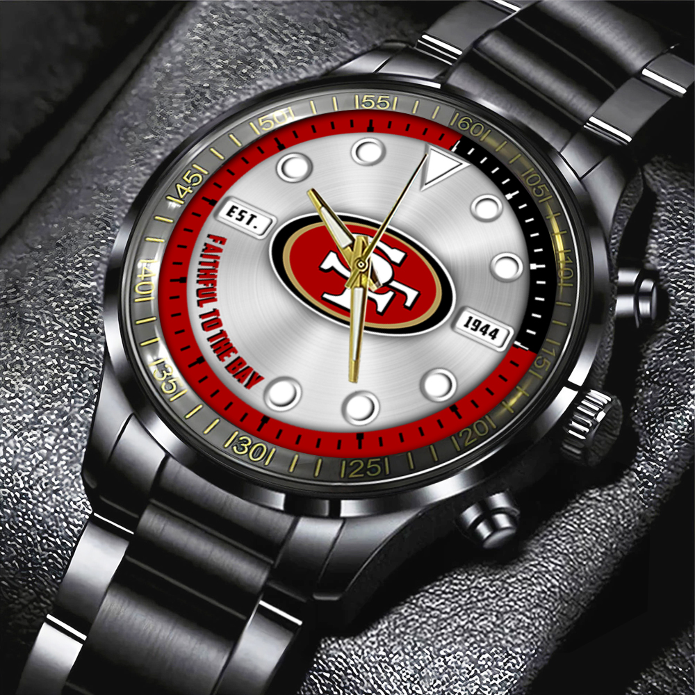 NFL San Francisco 49ers Black Stainless Steel Watch Collection HOATT12959