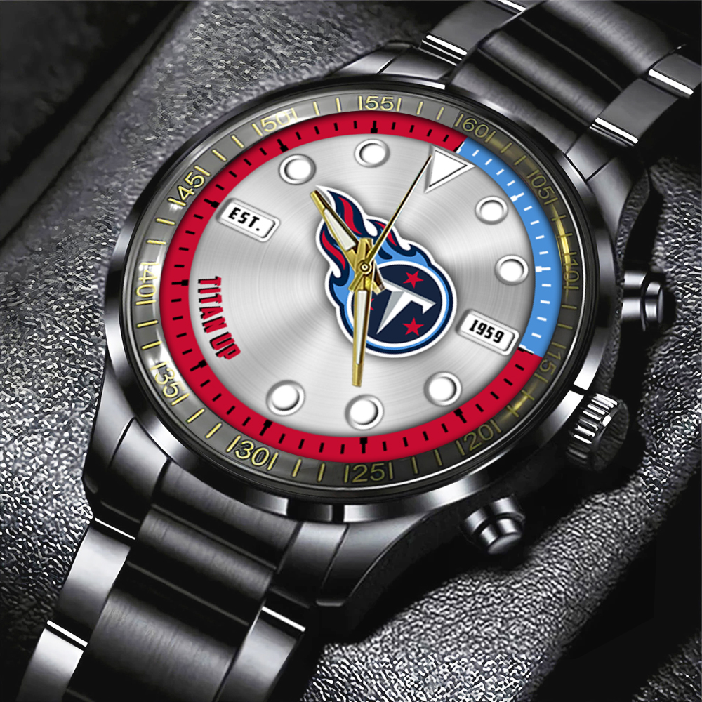 NFL Tennessee Titans Black Stainless Steel Watch Collection HOATT12962