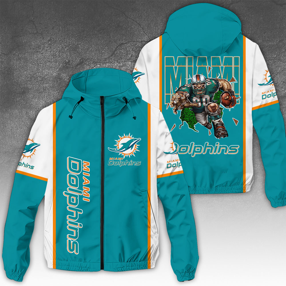 NGHIAVT3907 Miami Dolphins NFL Windbreaker Jacket