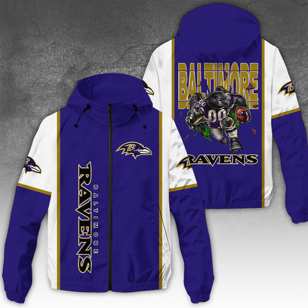 NGHIAVT3910 Baltimore Ravens NFL Windbreaker Jacket